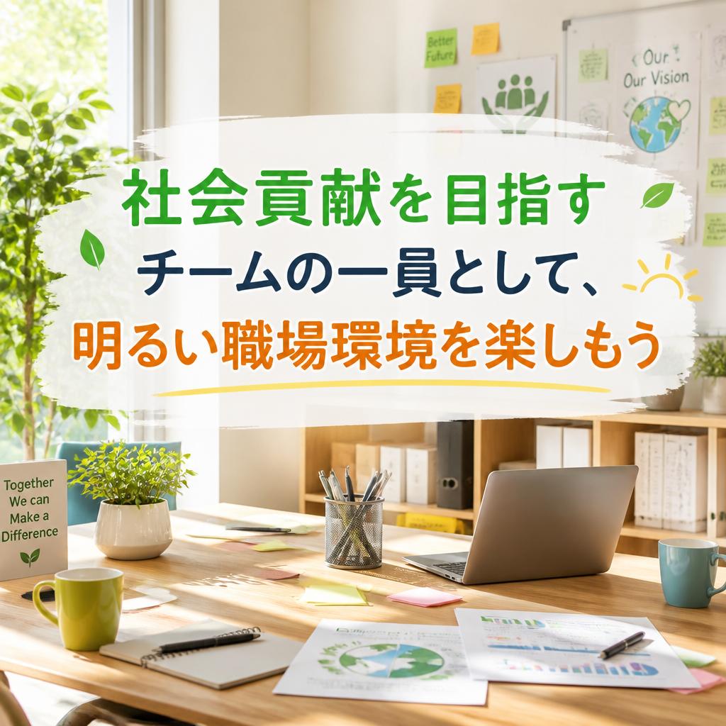 「社会貢献を目指すチームの一員として、明るい職場環境を楽しもう」