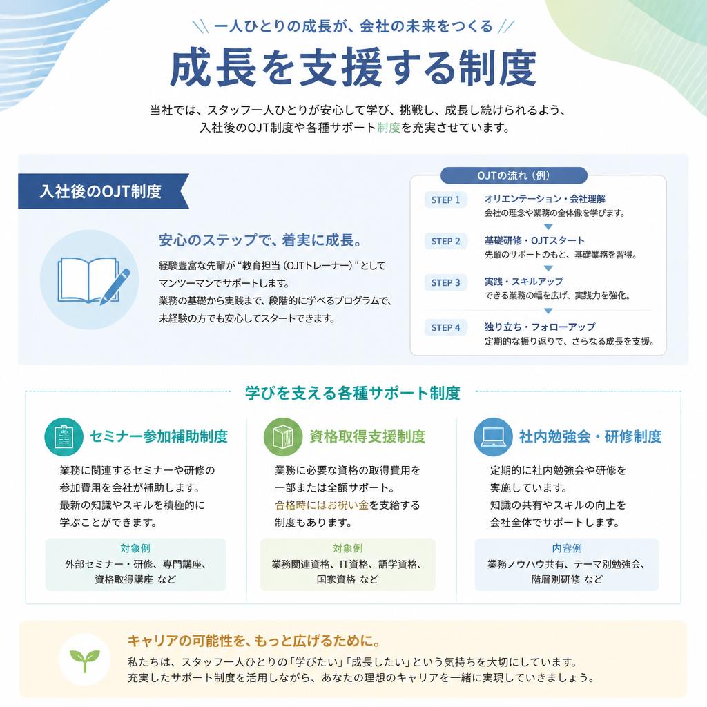 キャリアアップのサポート