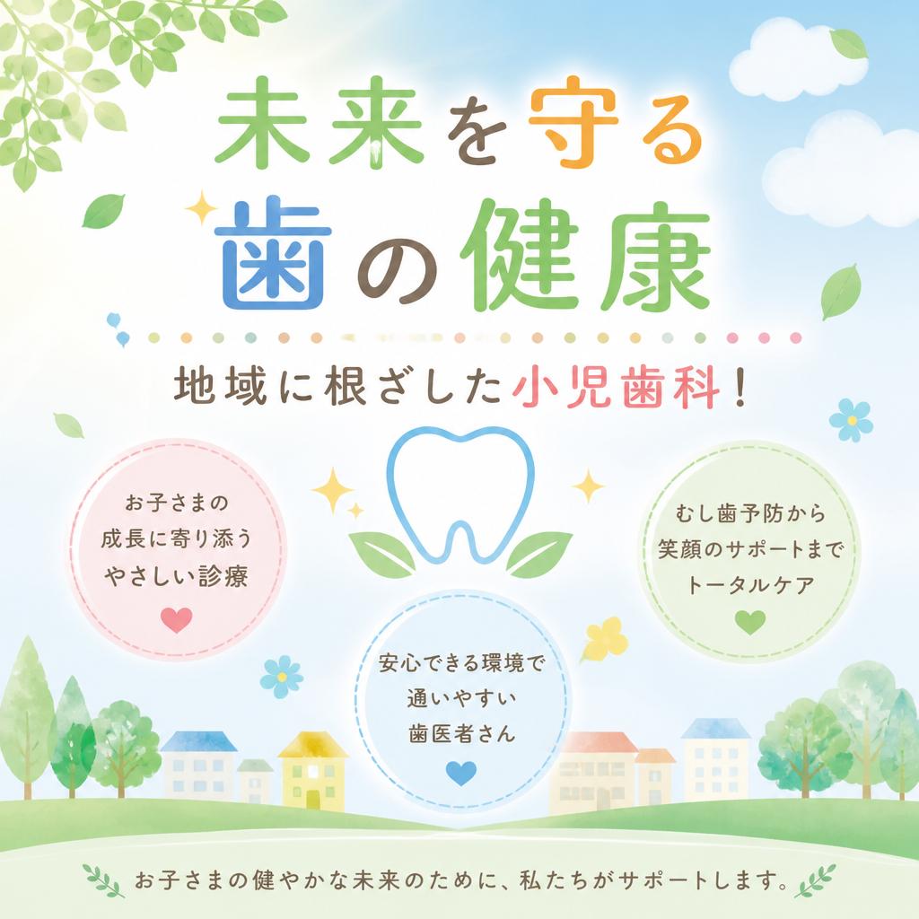 未来を守る歯の健康、地域に根ざした小児歯科！