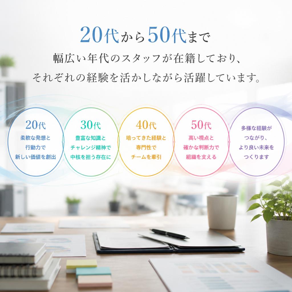 幅広い年代のスタッフが活躍