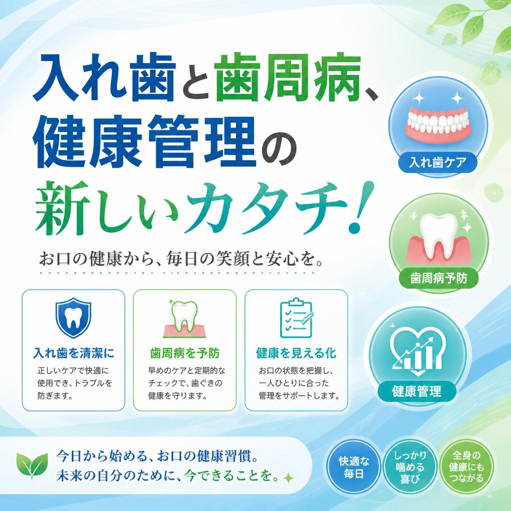 入れ歯と歯周病、健康管理の新しいカタチ！