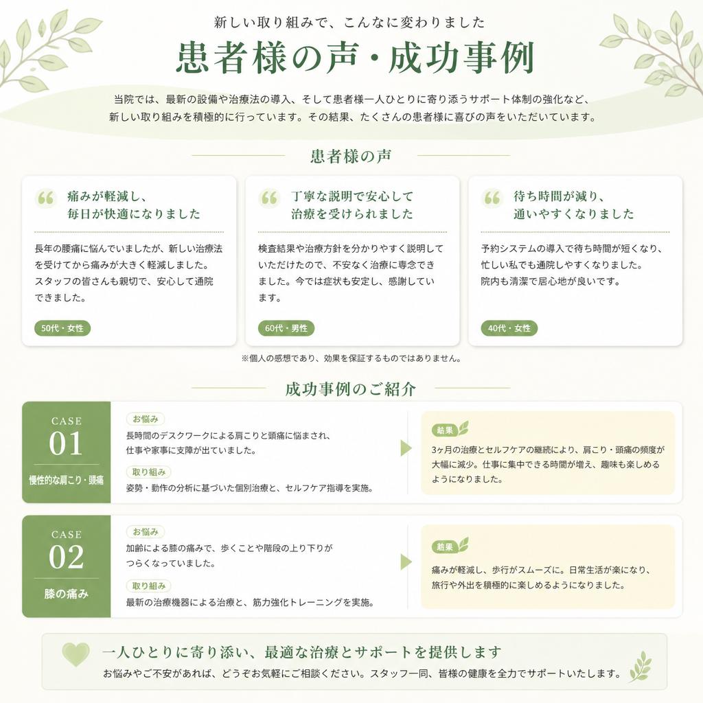 患者様の声と成功事例