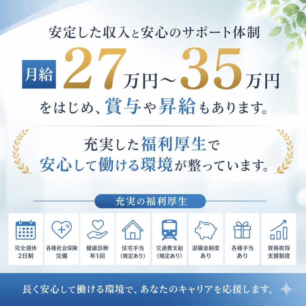 高水準の給与と福利厚生