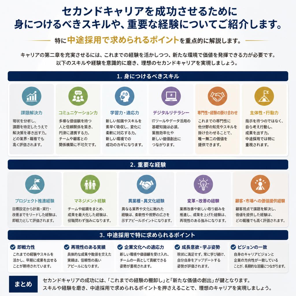 セカンドキャリアに必要なスキルと経験